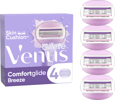 Wymienne wkłady (ostrza) do golenia dla kobiet Venus ComfortGlide Breeze 4 szt (7702018886364)