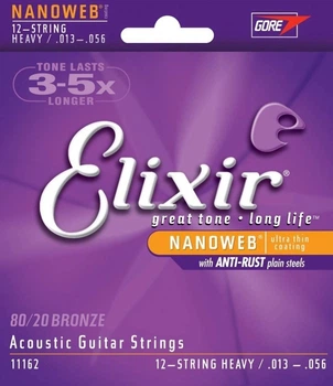 Струны акустической гитары Elixir 11162 Nanoweb 80/20 Bronze 12 Strings Heavy 13/56 (AC NW 12H)