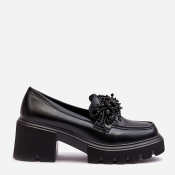 Loafersy damskie na obcasie Renesma 36 Czarne (5905677953756)