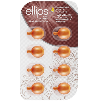 Капсулы для волос Волосы Ellips Hair Vitamin Heat Protection 8 шт x 1 мл оранжевые
