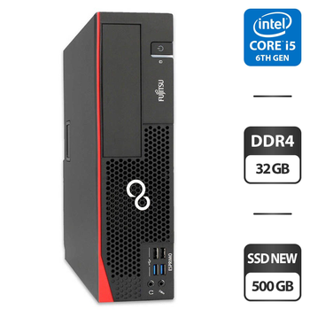 Компьютер Fujitsu Esprimo D757 E90+ SFF / Intel Core i5-6500 (4 ядра по 3.2 - 3.6 GHz) / 32 GB DDR4 / 500 GB SSD NEW / Intel HD Graphics 530 / DVI б/у