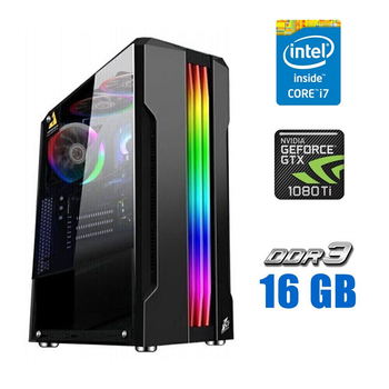 Игровой ПК Tower NEW / Intel Core i7-2600K (4 (8) ядра по 3.4 - 3.8 GHz) / 16 GB DDR3 NEW / 240 GB SSD NEW / nVidia GeForce GTX 1080 Ti, 11 GB GDDR5X, 352-bit / 600W NEW б/у