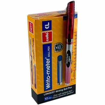 Ручка шариковая красная 10км Cello Writo-meter BL-8048