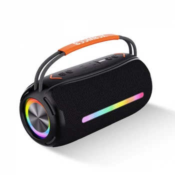 Портативная колонка BOOMSBOX 360 BT/TF/USB/AUX с подсветкой 10 Вт, черная