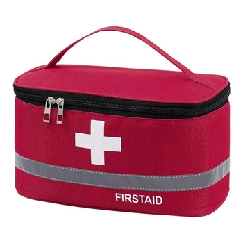 Аптечка, сумка-органайзер для медикаментов Красная ( код: IBH046R )