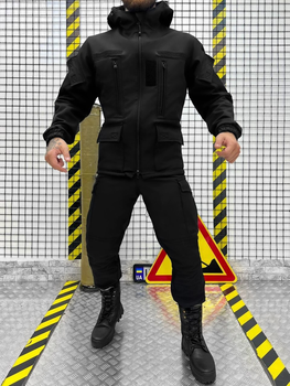 Тактический теплый военный комплект Leader ( Куртка + Штаны ), Камуфляж: Черный, Размер: XXL