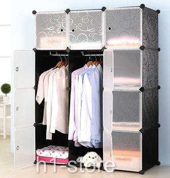 Шкаф гардероб модульный, пластиковый Storage Cube Cabinet МР 312-62, 110x37x146 см.