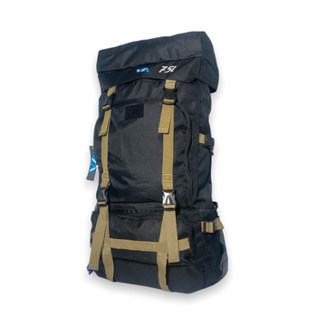 Рюкзак тактичний T07 одне відділення фронтальні кишені, бокові кишені 80л, розмір75*40*20 см чорний
