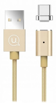 Магнітний кабель Usams USB - USB Type-C швидка зарядка 1.2 м Gold (6958444943985)