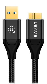 Kabel pleciony Usams USB - Micro-USB Type-B 1 m czarny (6958444958842)