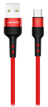 Плетений кабель Usams USB - Micro-USB швидка зарядка 1 м Red (6958444967806)