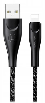 Kabel pleciony Usams USB - Apple Lightning szybkie ładowanie 2 m czarny (6958444983523)