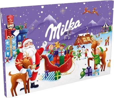 Адвент календар із солодощами новорічний подарунок Milka advent calendar Молочний шоколад 200 g