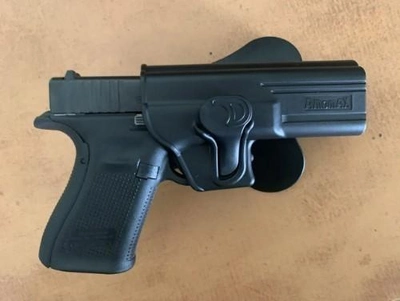 Кобура пластикова Amomax для пістолета Glock 19 Під ліву руку чорна