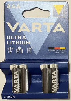 Батарейки Varta 6103 Ultra Lithium AAA/FR03 1.5В літієві