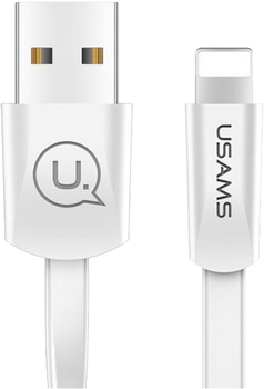 Кабель плоский Usams U2 US-SJ199 USB - Lighting 1.2 м Білий (6958444955155)