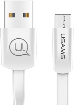 Кабель плоский Usams U2 US-SJ201 USB - microUSB 1.2 м Білий (6958444955254)