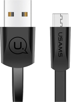 Кабель плоский Usams U2 US-SJ201 USB - microUSB 1.2 м Чорний (6958444955247)
