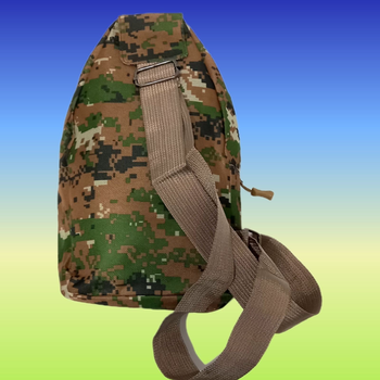 Мужской рюкзак-слинг через плечо с принтом темный пиксель , сумка тактическая однолямочная 28х16х6 см