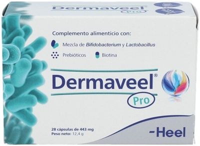 Kompleks prebiotyków i probiotykiów Heel Dermaveel Pro 28 capsulas (8429949193345)