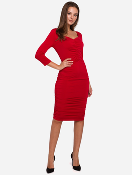Sukienka ołówkowa damska Makover K006 XL Czerwona (5903068458071)