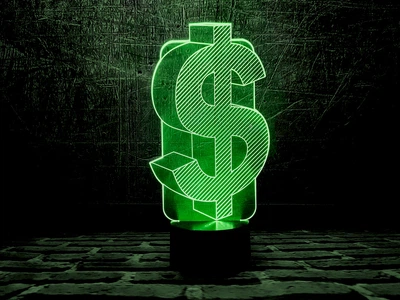 Змінна картинка для нічника-світильника 3D "Долар" 3DTOYSLAMP 000261679