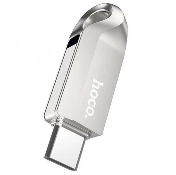 Флеш накопичувач подвійний Hoco UD8 128 GB Type-C та USB 3.0 срібляста