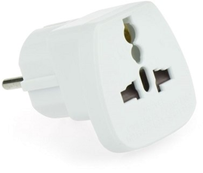 Adapter sieciowy AC PL/EU gniazdo UK/USA Biały (5901890017169)