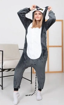Піжама кігурумі Kigurumi Жіноча Лемур Сірий розмір S 145-155 см (105541)