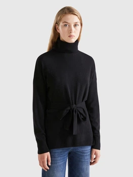 Светр в'язаний жіночий United Colors of Benetton 1044D201Z-100 XS Чорний (8033153224315)