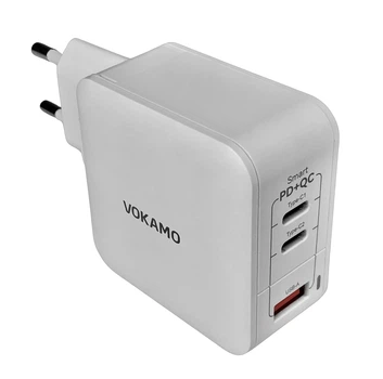 Зарядное устройство 2хType-C, 1хUSB Spow GaN 66W VOKAMO