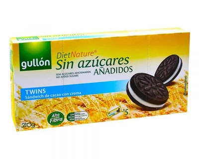 Печиво-сендвіч без цукру шоколадне із вершковим прошарком ZERO Diet Nature Twins GULLON 210 г