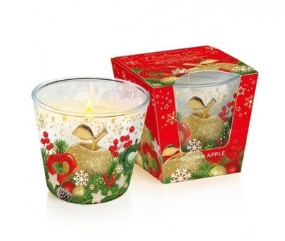 Свічка ароматизована в склі Bartek Candles Різдвяний вечір 115г. Золоте яблуко