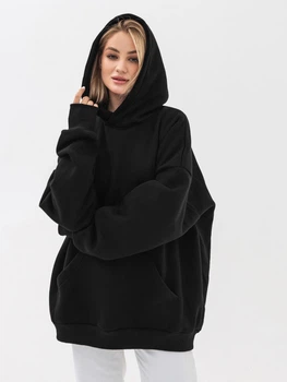 Худі тепле оверсайз жіноче Ray Oversize U0404W S/M Black (RAY2000000023304)
