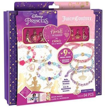 Zestaw do tworzenia bransoletek Make It Real Juicy Couture Hearts of Fashion Księżniczki Disneya (695929044428)