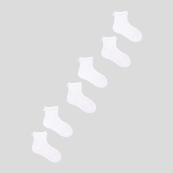 Zestaw skarpetek dla dzieci YOCLUB 3Pack Girl's Socks With Frill SKL-0008G-0100 3-6 3 pary White (5904921620710)