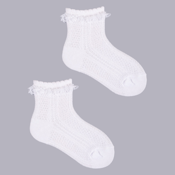 Zestaw skarpetek dla dzieci YOCLUB 3Pack Girl's Socks With Frill SKL-0008G-0100 23-26 3 pary White (5904921620758)