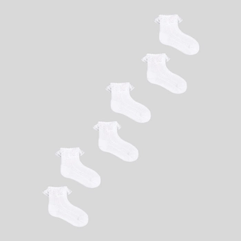 Zestaw skarpetek dla dzieci YOCLUB 3Pack Girl's Socks With Frill SKL-0009G-0100 17-19 3 pary White (5904921620802)