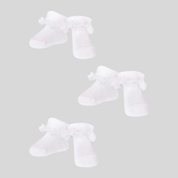 Zestaw skarpetek dla dzieci YOCLUB 3Pack Girl's Ruffle Socks SKA-0119G-010J-002 0-3 3 pary White (5904921627078)