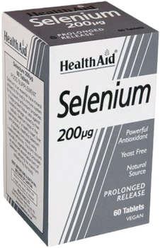 Suplementacja mineralna diety Health Aid Selenio 200 Microgr Selenium 60 tabs (5019781020010)