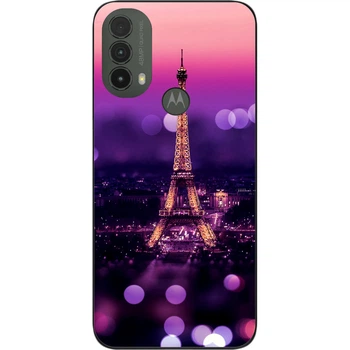 Силиконовый чехол SMTT для Motorola Moto E30 с картинкой Париж ночью