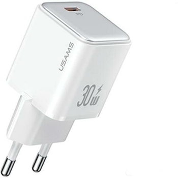 Мережевий зарядний пристрій Usams US-CC186 X-ron USB-C 30W PD 3.0 Fast Charging White (6958444904931)