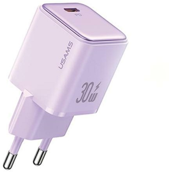Мережевий зарядний пристрій Usams US-CC186 X-ron USB-C 30W PD 3.0 Fast Charging Purple (6958444904948)