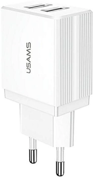 Мережевий зарядний пристрій Usams US-CC090 T24 2xUSB 10W White (6958444982588)