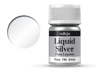 Краска металлик спиртовая Серебро (Silver) - Liquid Gold 35 мл. Vallejo (70790)