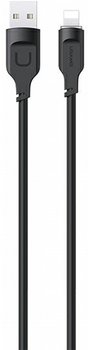 Kabel Usams Lithe Series Fast Charge USB - Lightning 2.4 A 1.2 m Czarny (6958444902432)