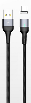 Кабель магнітний Usams U28 Fast Charge USB - micro-USB 3 A 1 м плетений Steel (6958444966007)