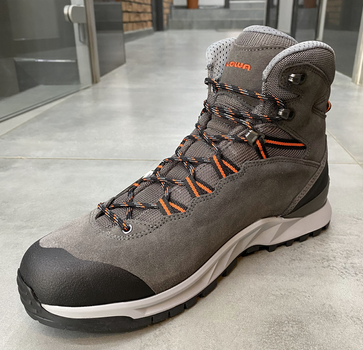 Ботинки трекинговые Lowa Explorer Gtx Mid 41.5 р, Grey/ flame (серый/оранжевый), туристические ботинки