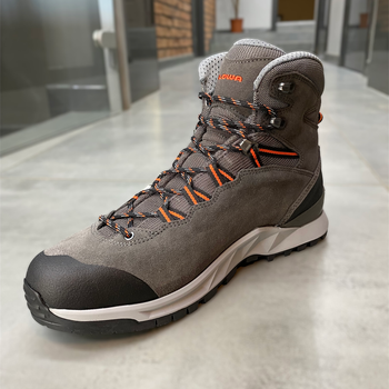 Ботинки трекинговые Lowa Explorer Gtx Mid 41.5 р, Grey/ flame (серый/оранжевый), туристические ботинки