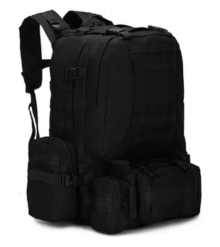 Тактичний рюкзак 52л із тканини Oxford Чорний (52052) Kali